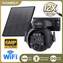 Load image into Gallery viewer, INGMEGA 4G SIM / WIFI Solar Security Cameras WIFI Wireless Outdoor 3MP 360° View Animal Monitoring Black/White Color Battery PTZ Camera.Built-in Battery