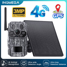 Load image into Gallery viewer, INQMEGA 4G 4MP PIR Motion Activated Trigger Time Night Vision IP66 Hunting Trail Wildlife Battery Solar Camera Forest