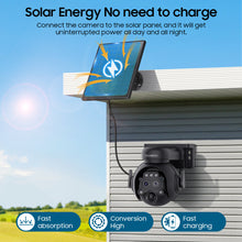 Load image into Gallery viewer, INGMEGA 4G SIM / WIFI Solar Security Cameras WIFI Wireless Outdoor 3MP 360° View Animal Monitoring Black/White Color Battery PTZ Camera.Built-in Battery