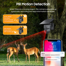 Load image into Gallery viewer, INGMEGA 3MP Solar Cameras 4G SIM / WIFI Wireless Outdoor 360° View Animal Monitoring Camouflage Color 12X Zoom Solar Battery PTZ Camera