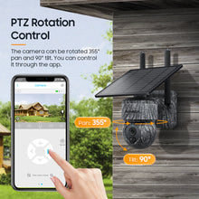 Load image into Gallery viewer, INGMEGA 3MP Solar Cameras 4G SIM / WIFI Wireless Outdoor 360° View Animal Monitoring Camouflage Color 12X Zoom Solar Battery PTZ Camera
