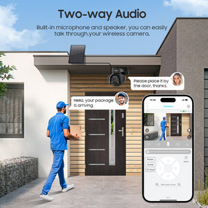 INGMEGA 4G SIM / WIFI Solar Security Cameras WIFI Wireless Outdoor 3MP 360° View Animal Monitoring Black/White Color Battery PTZ Camera.Built-in Battery