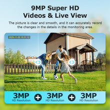 Load image into Gallery viewer, INQMEGA AOV 9MP Solar Camera 4G SIM Thress Screen WIFI Wireless Outdoor Security PTZ Camera 7/24 Hour Video Recording UBOXPRO