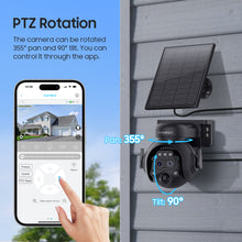 Load image into Gallery viewer, INGMEGA 4G SIM / WIFI Solar Security Cameras WIFI Wireless Outdoor 3MP 360° View Animal Monitoring Black/White Color Battery PTZ Camera.Built-in Battery