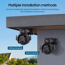 Load image into Gallery viewer, INGMEGA 4G SIM / WIFI Solar Security Cameras WIFI Wireless Outdoor 3MP 360° View Animal Monitoring Black/White Color Battery PTZ Camera.Built-in Battery
