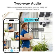 Load image into Gallery viewer, INQMEGA AOV 9MP Solar Camera 4G SIM Thress Screen WIFI Wireless Outdoor Security PTZ Camera 7/24 Hour Video Recording UBOXPRO