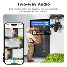 Load image into Gallery viewer, Triple Len 24/7 Full Time Recording AOV 4G Solar Camera PIR Human Tracking Area Detect AI Camera GSM IP66 New Gen Network Camera
