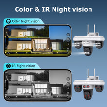 Load image into Gallery viewer, INQMEGA AOV 9MP Solar Camera 4G SIM Thress Screen WIFI Wireless Outdoor Security PTZ Camera 7/24 Hour Video Recording UBOXPRO