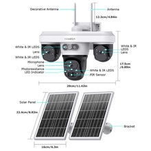 Load image into Gallery viewer, INQMEGA AOV 9MP Solar Camera 4G SIM Thress Screen WIFI Wireless Outdoor Security PTZ Camera 7/24 Hour Video Recording UBOXPRO