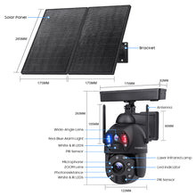 Load image into Gallery viewer, INGMEGA 20X Zoom 4G SIM / WIFI Cellular Security Camera Dual-Lens,6MP Solar Camera Wireless Outdoor,Siren Alarm,Color Night Vision,Dual Screen,Built in 12000mAh Battery