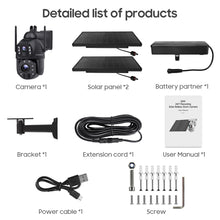 Load image into Gallery viewer, INGMEGA 20X Zoom 4G SIM / WIFI Cellular Security Camera Dual-Lens,6MP Solar Camera Wireless Outdoor,Siren Alarm,Color Night Vision,Dual Screen,Built in 12000mAh Battery