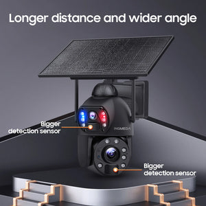 2024 Best 4K 36x Zoom 4G Solar Camera Outdoor Dual PIR Human Detection Smart Linkage CCTV Camera Vandal-Proof Metal Camera 599-4G
