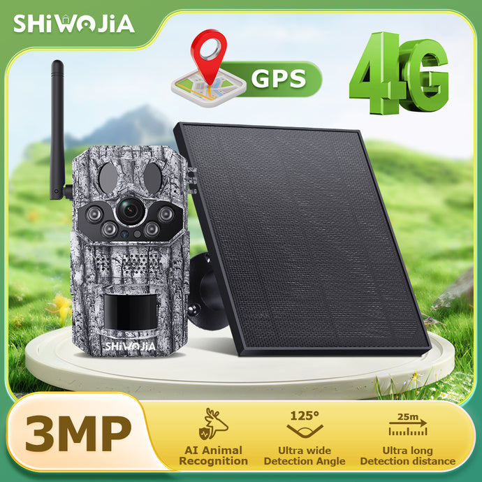INQMEGA 4G 4MP PIR Motion Activated Trigger Time Night Vision IP66 Hunting Trail Wildlife Battery Solar Camera Forest