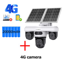 Load image into Gallery viewer, INQMGEA 12MP 3 Lens Outdoor 4G / WIFI Camera Solar CCTV Security Solar-powered Surveillance Cameras with Night Vision for Gargen Yard