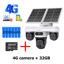 Load image into Gallery viewer, INQMGEA 12MP 3 Lens Outdoor 4G / WIFI Camera Solar CCTV Security Solar-powered Surveillance Cameras with Night Vision for Gargen Yard