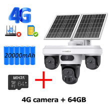Load image into Gallery viewer, INQMGEA 12MP 3 Lens Outdoor 4G / WIFI Camera Solar CCTV Security Solar-powered Surveillance Cameras with Night Vision for Gargen Yard