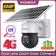 Load image into Gallery viewer, 2023 NEW 6MP 4G Solar Camera Outdoor Night Vision PTZ IP Camera With Solar Panel Recharge Battery CCTV Video Surveillance Cameras