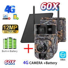 Load image into Gallery viewer, INQMEGA 12MP Solar Powered Camera 60X Optical + Digital Zoom Hunting Forest Camera Animal Activated Trigger Time Night Vision