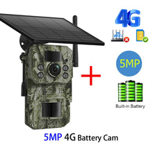 Load image into Gallery viewer, 4G Cellular 4MP 2K Battery Solar PIR Motion Activated Wildlife Hunting Trail Camera IP65 Outdoor Night Vision No Red Exposure