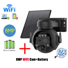 Load image into Gallery viewer, INQMEGA 8MP Solar Powered Camera 4G / WIFI Solar Camera with SIM Card Solar Panel  Security PIR Human Detection Kamera