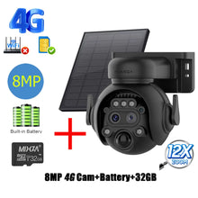 Load image into Gallery viewer, INQMEGA 8MP Solar Powered Camera 4G / WIFI Solar Camera with SIM Card Solar Panel  Security PIR Human Detection Kamera