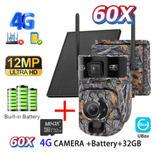 Load image into Gallery viewer, INQMEGA 12MP Solar Powered Camera 60X Optical + Digital Zoom Hunting Forest Camera Animal Activated Trigger Time Night Vision