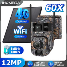 Load image into Gallery viewer, INQMEGA 12MP Solar Powered Camera 60X Optical + Digital Zoom Hunting Forest Camera Animal Activated Trigger Time Night Vision