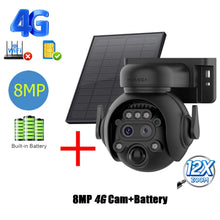 Load image into Gallery viewer, INQMEGA 8MP Solar Powered Camera 4G / WIFI Solar Camera with SIM Card Solar Panel  Security PIR Human Detection Kamera