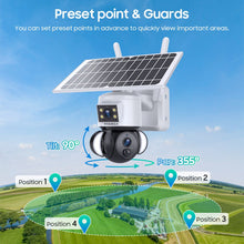 Load image into Gallery viewer, 2023 new INQMEGA UHD 3K 6MP Solar Camera Outdoor 4G Waterproof  Humanoid Security Tracking Camera PTZ Surveillance CCTV Cam for Farm（538））