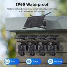 Load image into Gallery viewer, 10W 4G Solar Battery Router 4K 8MP Dual Lens WiFi Camera Repeater 150Mbps IP66 Waterproof PTZ Camera in Forest or Remote place
