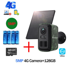 Load image into Gallery viewer, 5MP 2K HD 4G Wireless Solar Camera Wifi Outdoor 10000mAh Battery WiFi Security Camera Waterproof PIR Animal Detection in Forest