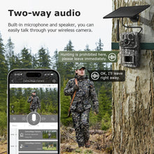 Load image into Gallery viewer, 4G Cellular 4MP 2K Battery Solar PIR Motion Activated Wildlife Hunting Trail Camera IP65 Outdoor Night Vision No Red Exposure