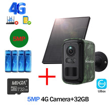 Load image into Gallery viewer, 5MP 2K HD 4G Wireless Solar Camera Wifi Outdoor 10000mAh Battery WiFi Security Camera Waterproof PIR Animal Detection in Forest
