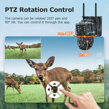 Load image into Gallery viewer, Solar Camera Outdoor 12MP 6K Dual Screen WIFI / 4G SIM Monitor IP66 PIR Human Detection Security Camera Camouflage Forest Ubox