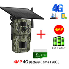 Load image into Gallery viewer, INQMEGA4G 2K 5MP PIR Motion Activated  Trigger Time Night Vision IP66 Hunting Trail Wildlife Battery Solar Camera Forest