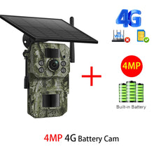 Load image into Gallery viewer, INQMEGA4G 2K 5MP PIR Motion Activated  Trigger Time Night Vision IP66 Hunting Trail Wildlife Battery Solar Camera Forest