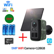 Load image into Gallery viewer, 5MP 2K HD 4G Wireless Solar Camera Wifi Outdoor 10000mAh Battery WiFi Security Camera Waterproof PIR Animal Detection in Forest