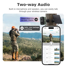 Load image into Gallery viewer, 5MP 2K HD 4G Wireless Solar Camera Wifi Outdoor 10000mAh Battery WiFi Security Camera Waterproof PIR Animal Detection in Forest