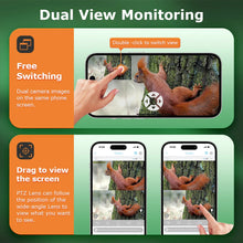 Load image into Gallery viewer, Solar Camera Outdoor 12MP 6K Dual Screen WIFI / 4G SIM Monitor IP66 PIR Human Detection Security Camera Camouflage Forest Ubox