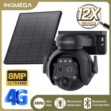 Load image into Gallery viewer, INQMEGA 8MP Solar Powered Camera 4G / WIFI Solar Camera with SIM Card Solar Panel  Security PIR Human Detection Kamera