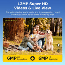 Load image into Gallery viewer, 12MP 50X Zoom Dual Lens 4G SIM Solar Camera WIFI Outdoor Surveillance PTZ Human Detection Recording Security Night Vision Camera