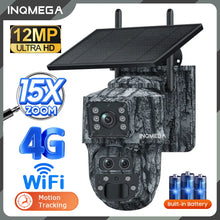 Load image into Gallery viewer, Solar Camera Outdoor 12MP 6K Dual Screen WIFI / 4G SIM Monitor IP66 PIR Human Detection Security Camera Camouflage Forest Ubox