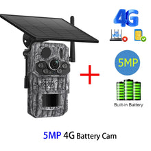 Load image into Gallery viewer, INQMEGA4G 2K 5MP PIR Motion Activated  Trigger Time Night Vision IP66 Hunting Trail Wildlife Battery Solar Camera Forest