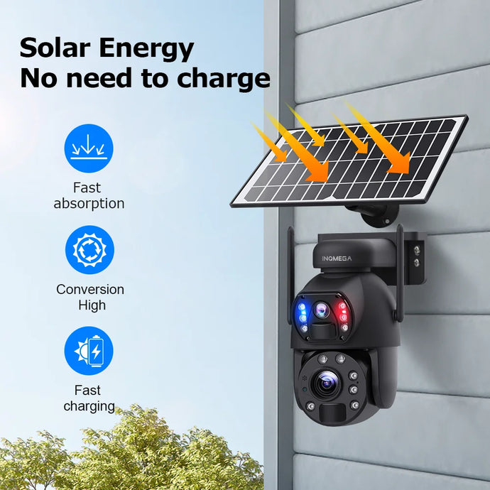 4K 50X 8MP Wireless Solar Camera 4G Sim Outdoor Dual Lens Wifi IP Camera PIR Night Vision Ubox CCTV Security Protection