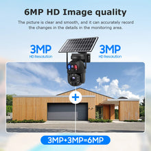 Load image into Gallery viewer, 4K 50X 8MP Wireless Solar Camera 4G Sim Outdoor Dual Lens Wifi IP Camera PIR Night Vision Ubox CCTV Security Protection