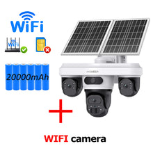 Load image into Gallery viewer, INQMGEA 12MP 3 Lens Outdoor 4G / WIFI Camera Solar CCTV Security Solar-powered Surveillance Cameras with Night Vision for Gargen Yard