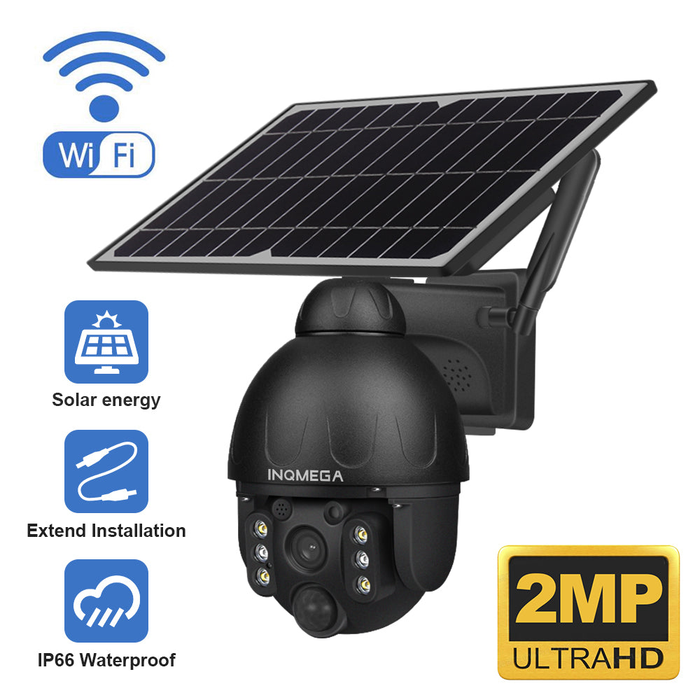 INQMEGA 1080P HD Wifi Low Power Solar camera Dual audio Voice Inbraak Alarm Zonnepaneel Camera Outdoor Monitoring Waterdichte camera