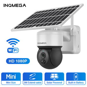 INQMEGA Outdoor Solar Camera WIFI Wireless Security Detachable Solar Cam Video Surveillance with Fooldlight