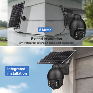INQMEGA 4G 1080P Solar battery powered Camera Dual Audio Voice  Camera Outdoor Monitoring waterproof camera